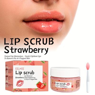 Esfoliante Labial, 30g - Hidratação e Nutrição Profunda, Esfoliação Suave para Lábios Lisos e Macios, Sem Álcool com Óleo de Coco, Tratamento para a Saúde dos Lábios