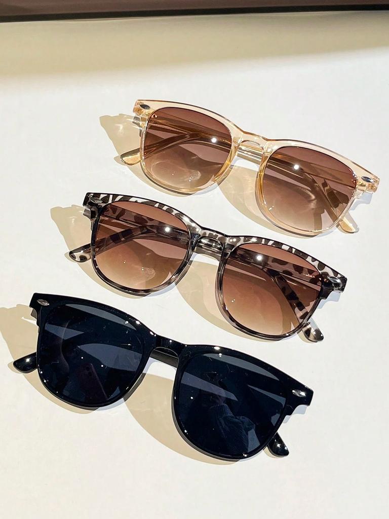 6PCS Mixed Set Fashion Glasses Large Square Frame Stylish Glasses Oval Frame Simple Glasses Unisex Suitable for Daily Wear