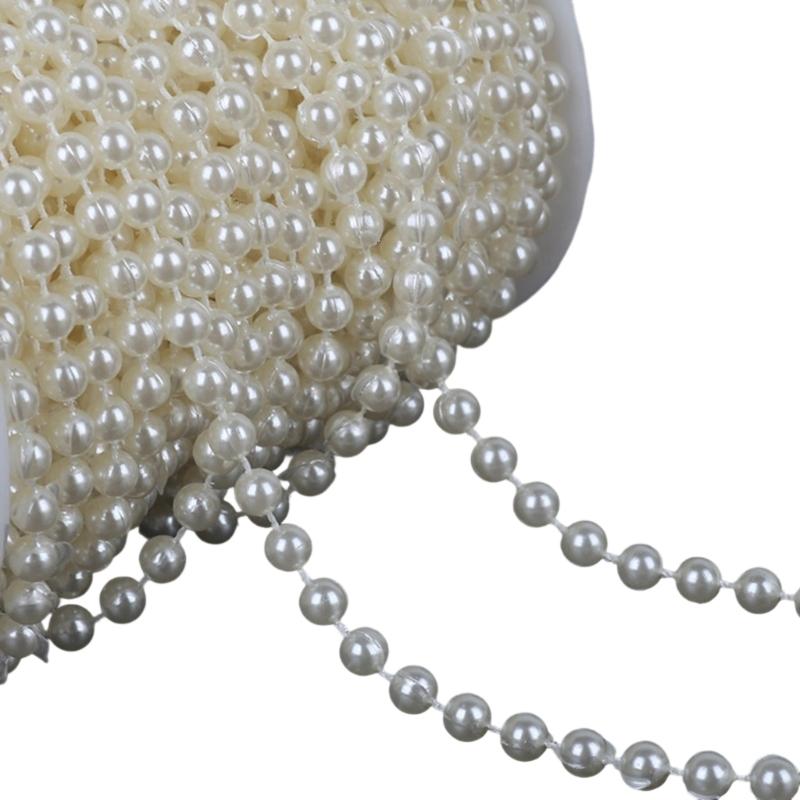 Artificial Pearls String Beads Chain for Wedding Decoration Imitation Pearls String Beads for Craft Candle Bouquets