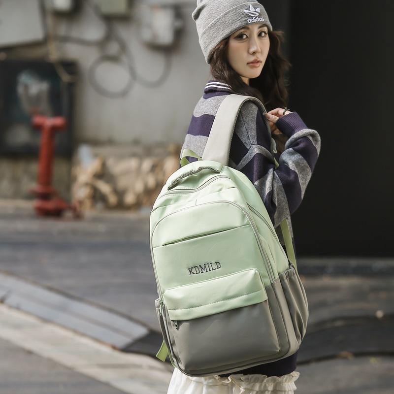 Student Skolväska Kvinna Colorblock Stor kapacitet Datorryggsäck Man Gymnasieryggsäck