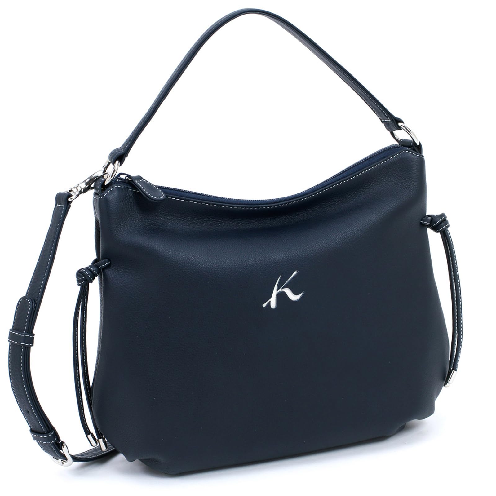 

Shrink material handbag that makes scratches less noticeable Dark Stitch 10901 [Kitamura] 2-way Y-1328 Women s Blue/White [Navy]