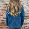 Ladies' Casual Stand Up Collar Knitted Sweater, Solid Color Button Casual Loose Sweater