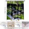 1 Pezzo Tenda da Doccia Cascata Naturale Paesaggio Stagno Panoramico con Vegetazione Arredo Bagno Tessuto in Poliestere Con 12 Ganci
