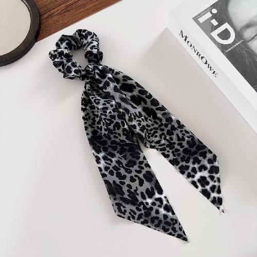 Leopard Print Bow Ribbon Large Scrunchies High Elastic Hair Ties for Women Ponytail Holder Hot Selling Daily