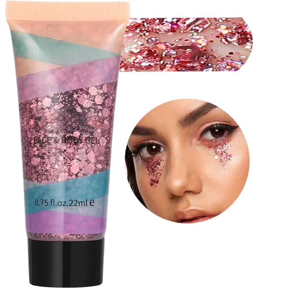 1 Bottle Mermaid Sequin Body Glitters Gel Long-Lasting Shine for Carnival Parties Festival and Stage Performance Great for Girls