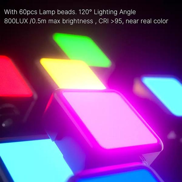 Výplňové světlo VL49RGB Přenosná multifunkční tříhlavá studená bota Plně barevná osvětlovací lampa