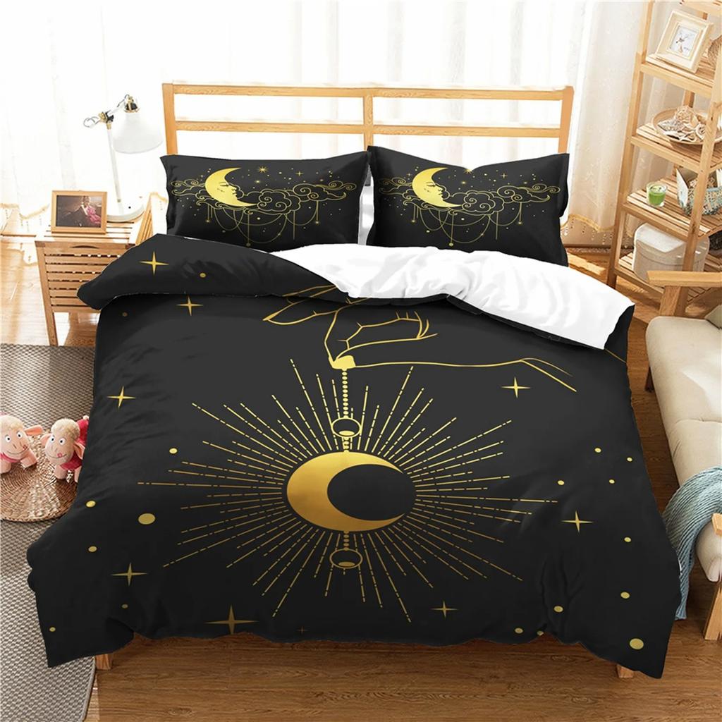 Comforter Mandala Sun And Moon Decor Set King Queen Sizeboho Exotic Style Polyester Bedding Set For Adults