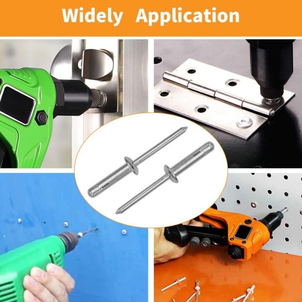 50pcs Durable 3.2mm 4.0mm 4.8mm Folding Blind Rivet Tri-fold Silver Aluminum Alloy Rivet Round Head Exhaust Rivets