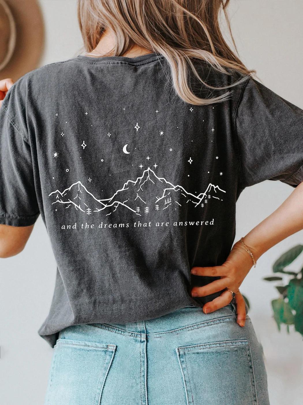 

Two Sided Velaris Shirt 100 Cotton Washed Distressed Top Dark College T Shirt Subtle Bookish Merch Y2K Top 4XL