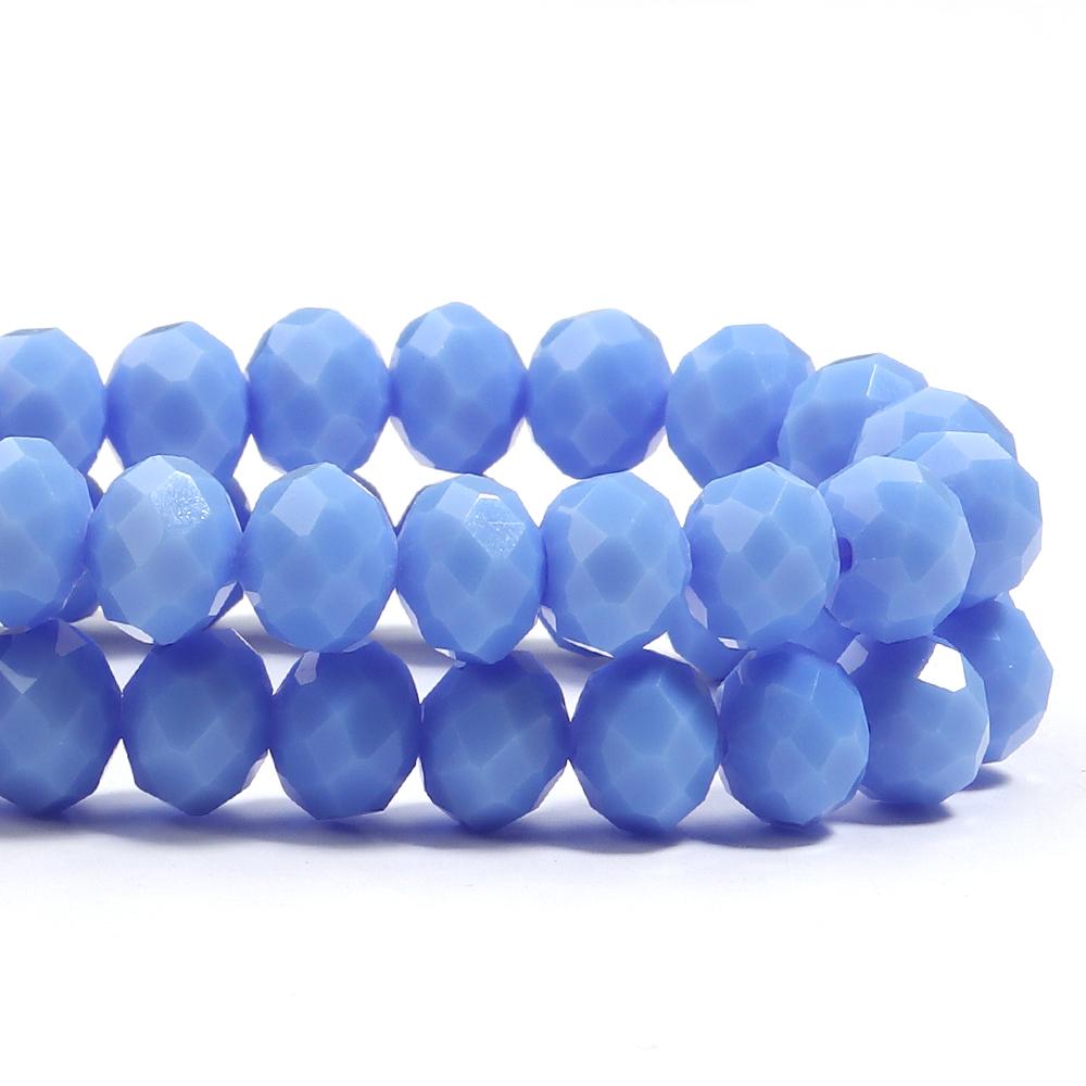 1 Strang 4/6/8mm Facettierte Porzellankristallperlen Hellblaue Glas lose Perlen für Schmuckherstellung DIY Halsketten Armbänder Zubehör