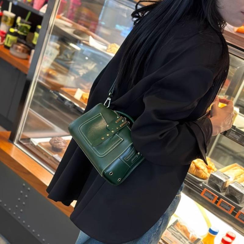 Leather women's bag light luxury niche high-end sense retro atmospheric handbag new fashion versatile shoulder bag
