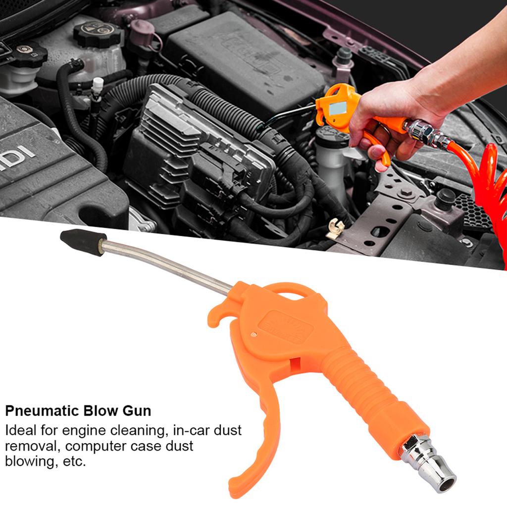 ABS-Luftblaspistole, Staubgebläse mit 6 m Federschlauch, 3-Wege-Schnellanschluss für die Autoentstaubung