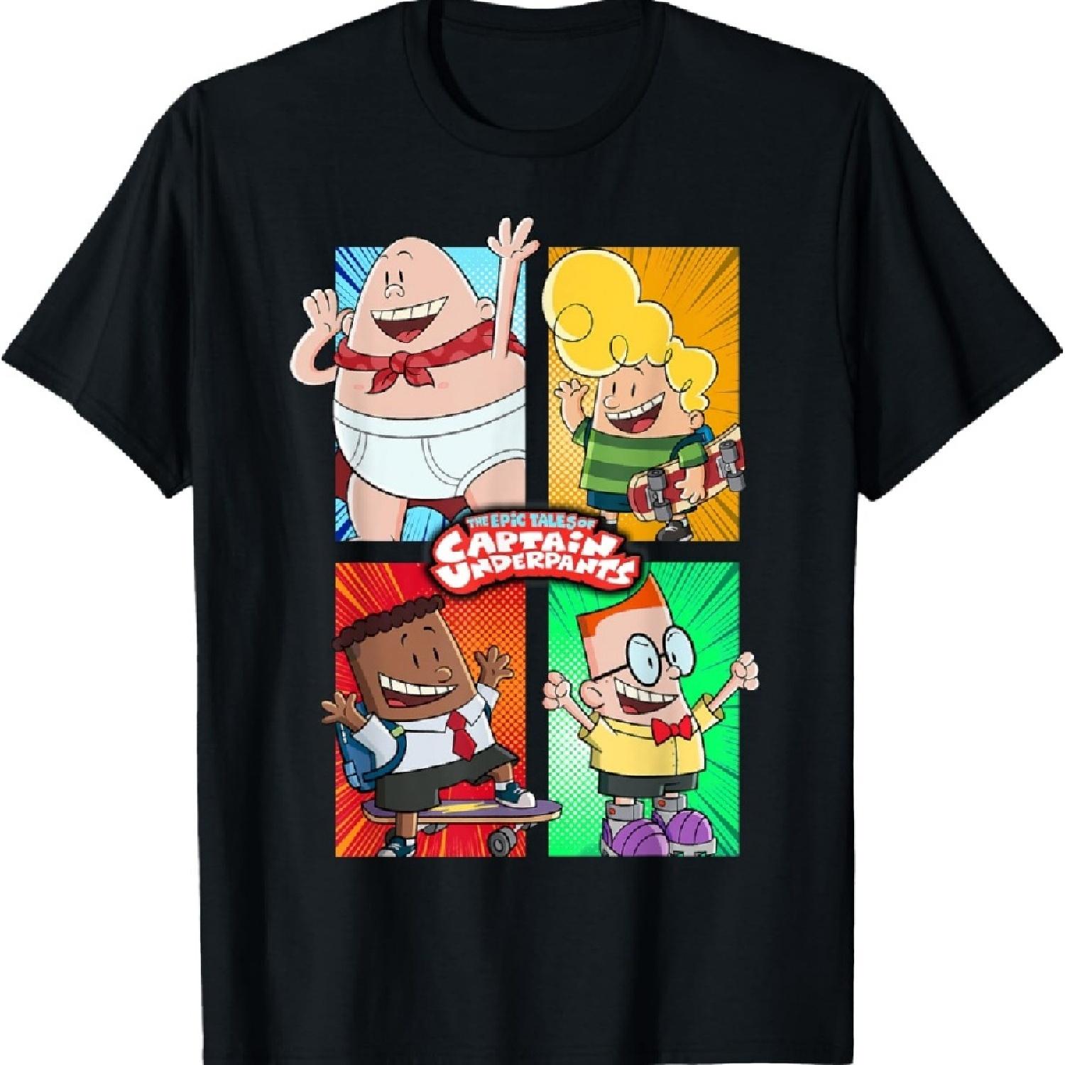 

Captain Underpants The First Epic Movie 4 Square Friends T-Shirt S