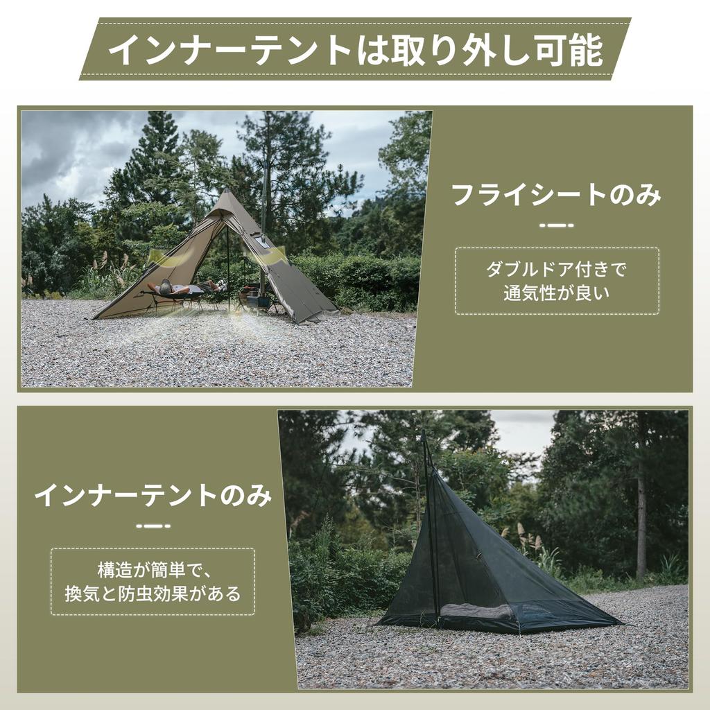 Naturehike Official Shop One Pole Tent Bonfire Allowed Flame Retardant With Chimney Hole Skirt Solo Lightweight Easy Setup Compact For People