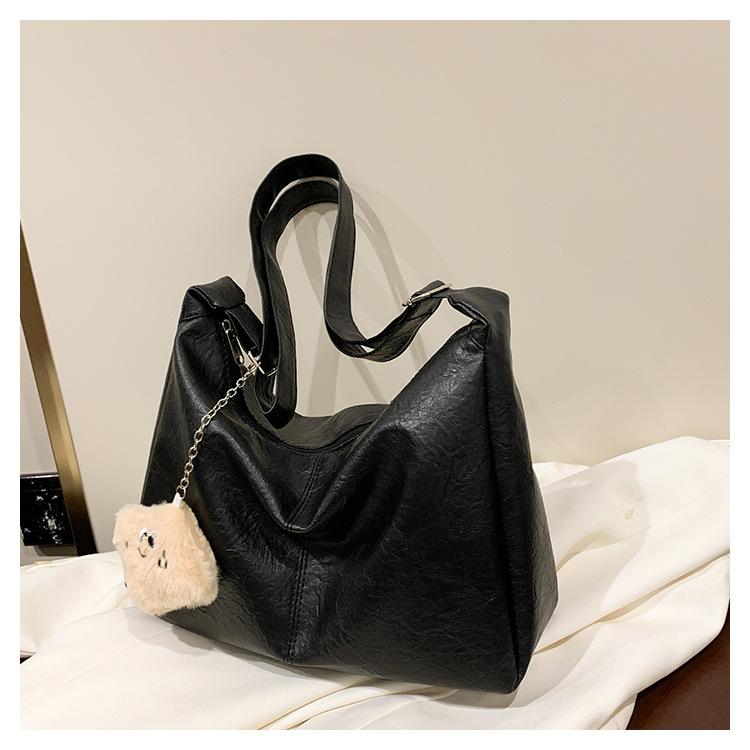 Soft Faux Leather Crossbody Bag for Women Vintage Style Tote Bucket Handbag Large Capacity