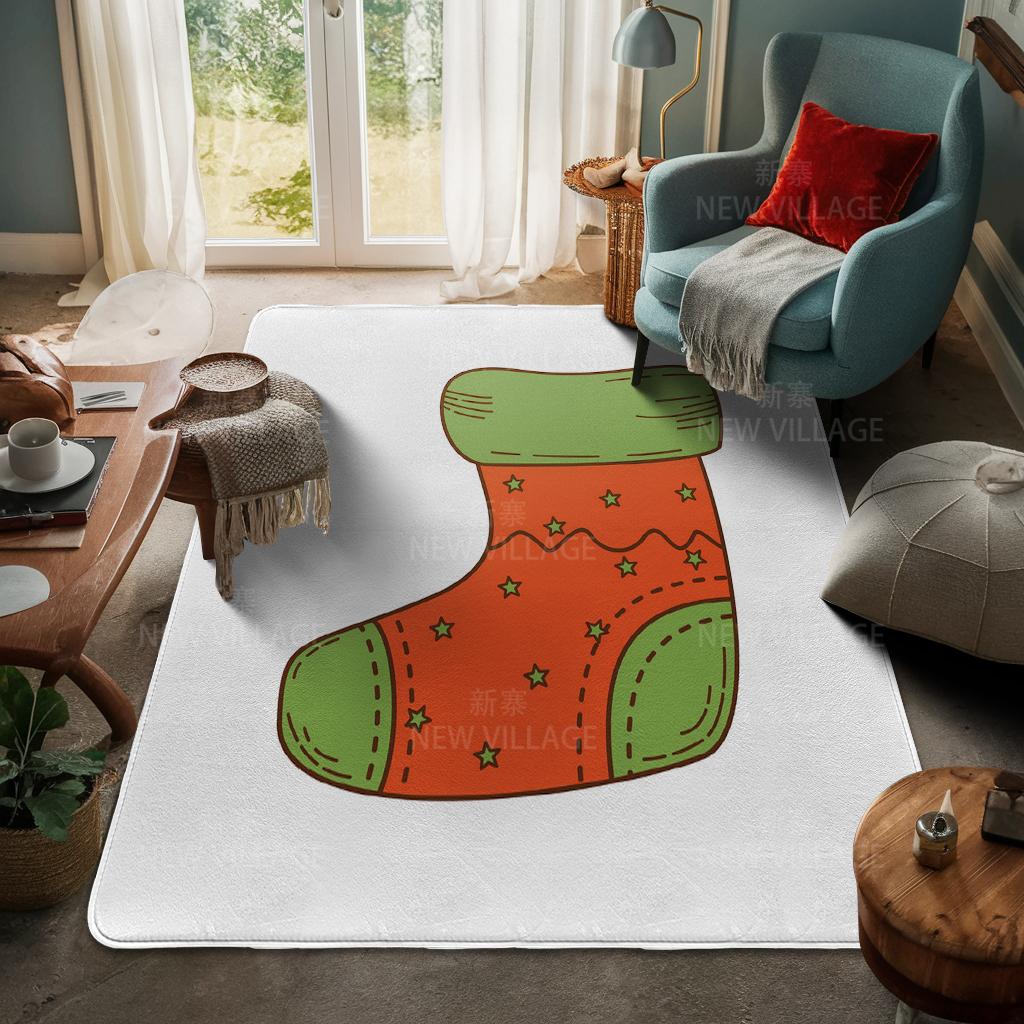 House Entrance Carpet Home Door Mat Living Room Bath Foot Bathroom Non-slip Water Absorption Rugs Bath Merry Christmas Winter