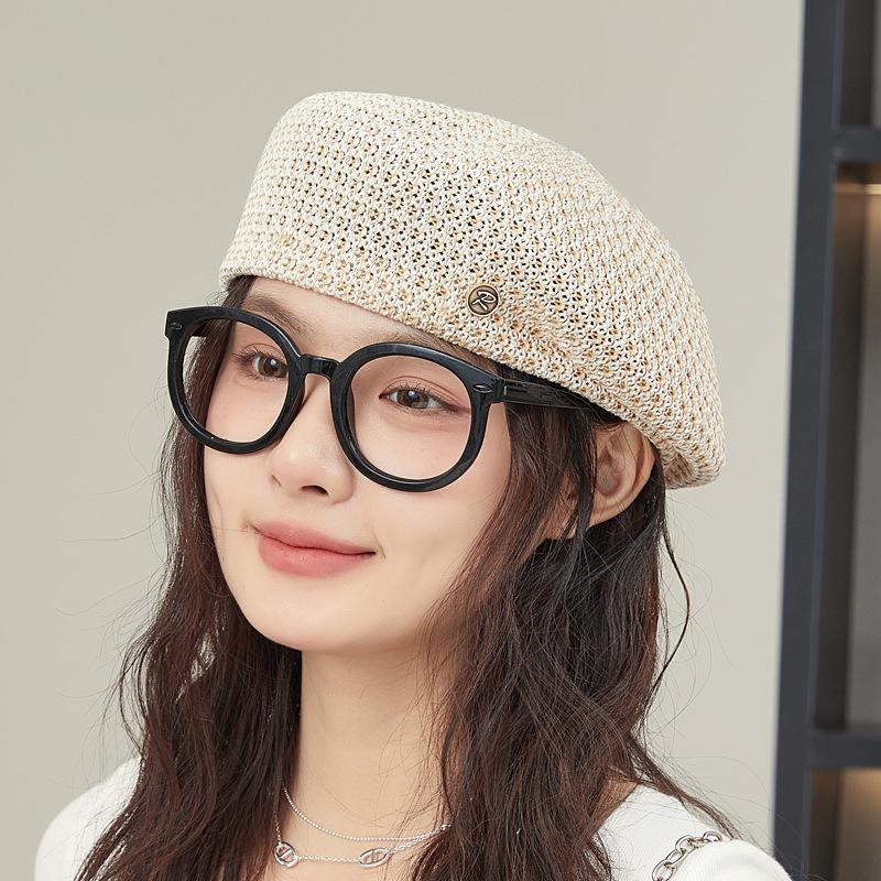Spring and summer new sweet versatile beret women's light luxury high-end sense breathable face small painter hat