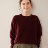 2025 Autumn/Winter Women's Soft Cashmere Round Neck Cable Knit Sweater - Korean Style