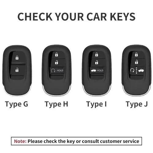 4 Buttons Car Remote Key Case Cover for Honda HR-V CR-V CRV Civic Accord 2021 2022 2023 Leather Car Key Shell Fob Keychain