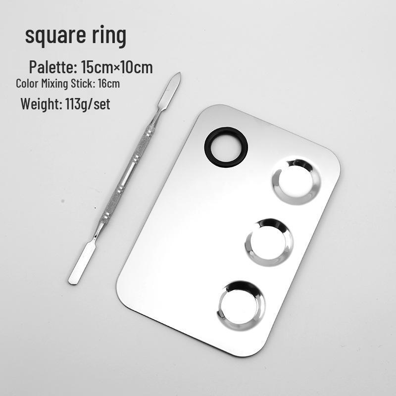 Set de Paletas Cuadradas de Acero Inoxidable para Artistas de Maquillaje para Mezclar Base y Herramientas de Belleza