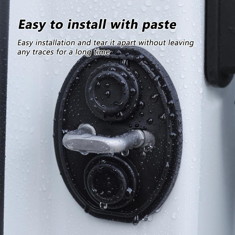 SEAMETAL 4pcs Car Door Silent Shock Pad Silicone Car Door Lock Anti-collision Protective Cover Shock Pad