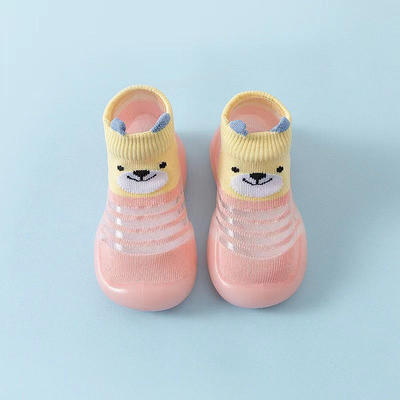 

Comfortable Ice Silk Low-Top Toddler Shoe-Socks with Smiley Face Design, Soft Sole for Boys and Girls, Spring/Summer 14.5cm рожевий/жовтий