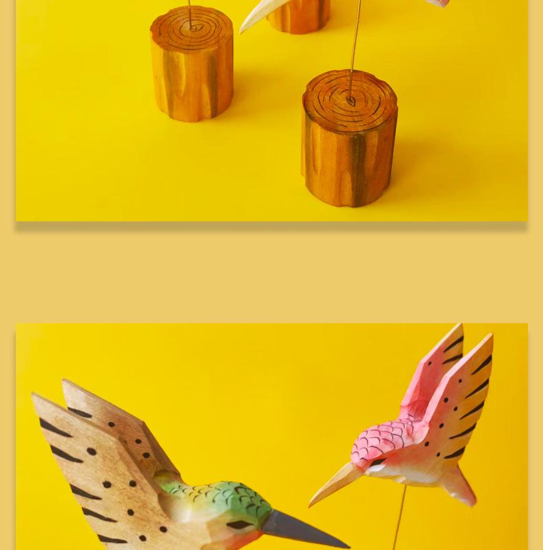 Handgeschnitzter Holz-Kolibri-Anhänger - Kreative kleine Vogel-Desktop-Dekoration Geschenk