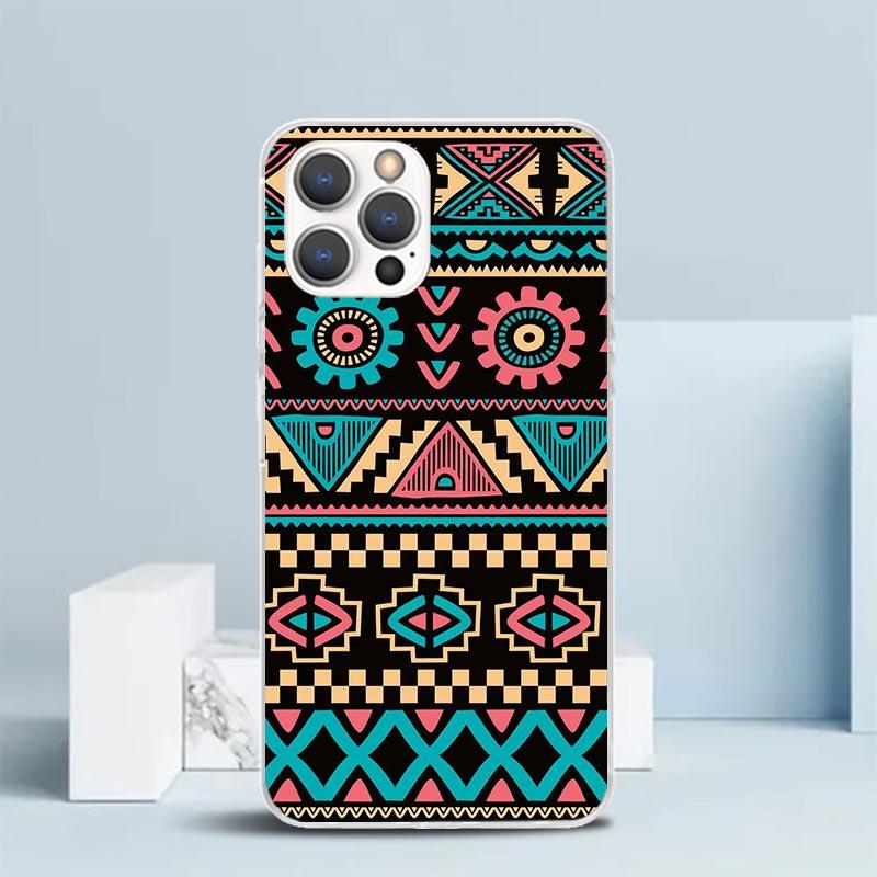 

African Style Fabric Pattern Soft Cover for iPhone 16 17 Air 15 14 Pro Max 16E Phone Case 13 Mini 12 11 7 SE 8 Print Pattern Fit iPhone 14 Pro