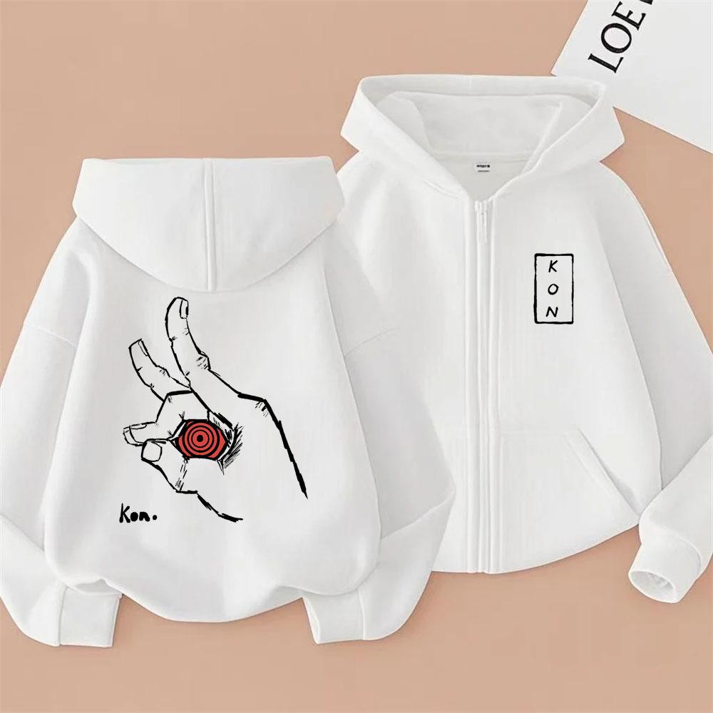 Anime Chainsaw Man Reißverschluss-Hoodie Hayakawa Aki Beschwörung Fuchs Teufel Kon Grafik Zip-Jacke Herren Damen Manga Übergroßes Sweatshirt