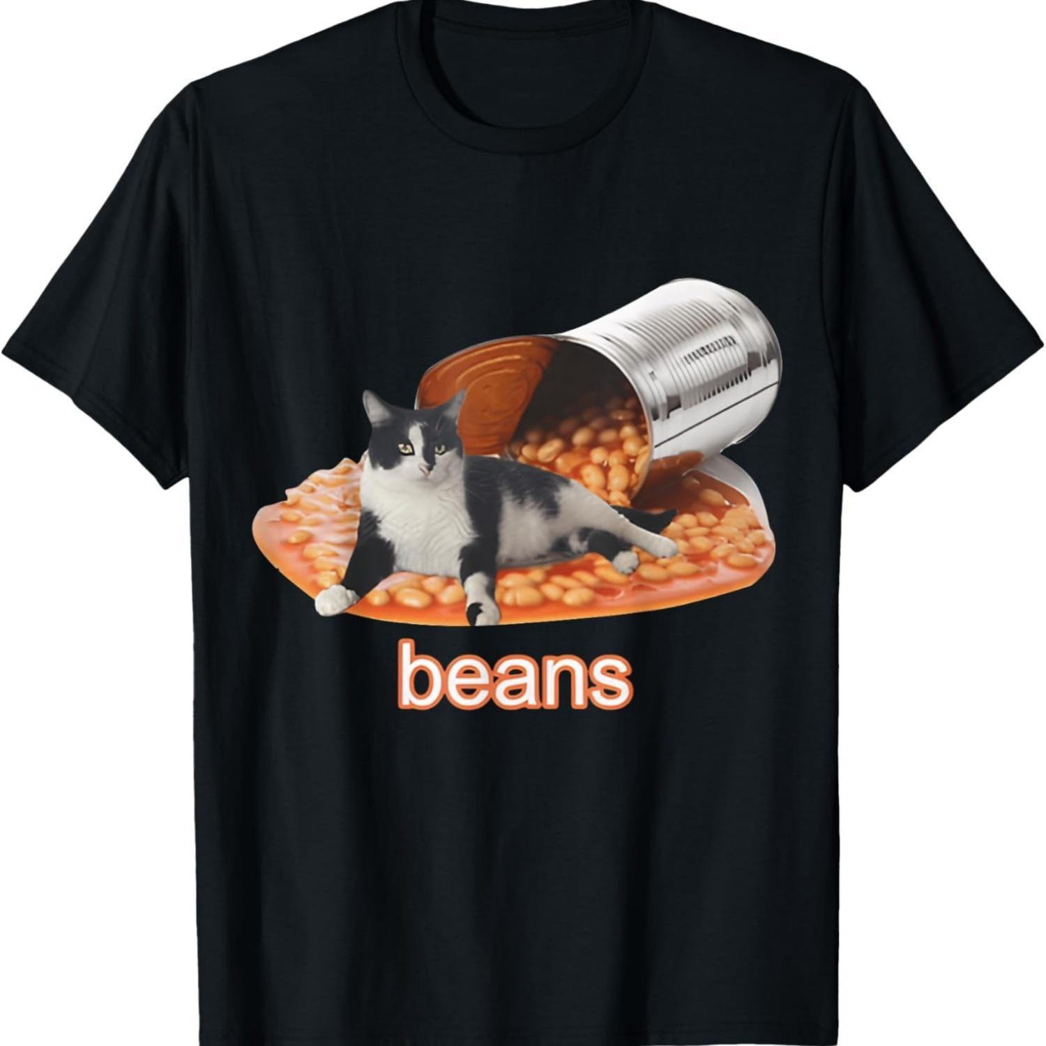 

Cat In Can Of Beans & FUNNY MEME CUTE Cat T-Shirt for Men Women Girls Kids S чёрный