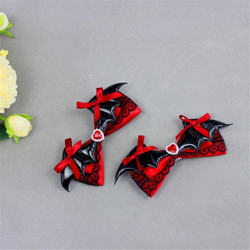 Netopýří mašle do vlasů, sponky do vlasů s mašlemi, aligátory, sponka, gotické netopýří křídla, vlasové doplňky pro cosplay párty