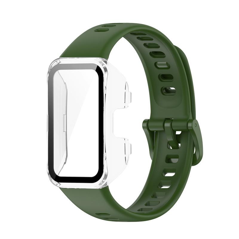 Silicone Wrist Strap and PC Hard Case For Huawei Band 8 9 10 Bracelet Wristband Belt for Huawei Band10 Accessories