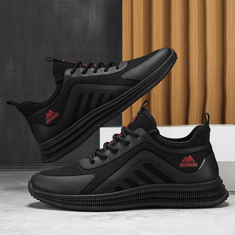 Men's Lightweight Soft Sole Casual Comfortable Shoes Thin Flat Bottom Resistant To Dirt Trendy Streamline Anti-slip Sports Shoes