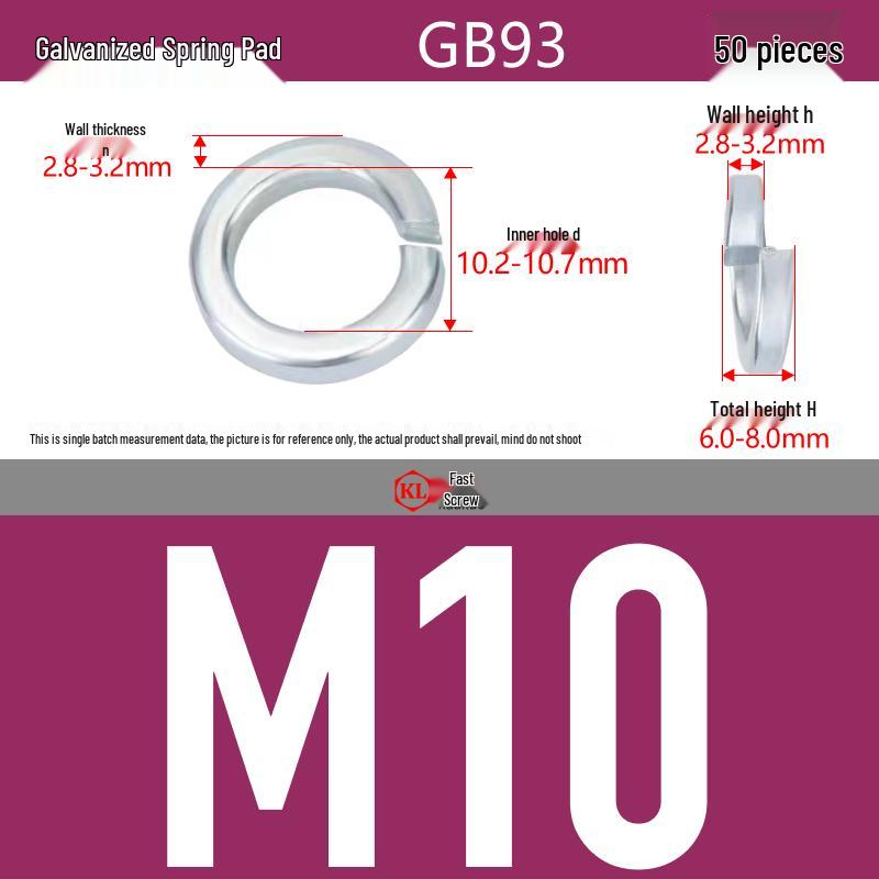 Galvanized Hex Nuts, Flat Washers, Spring Washers in M2-M48, Blue and White Zinc Coated