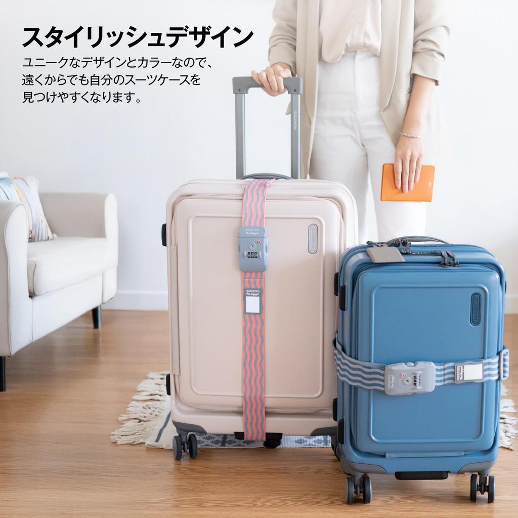 Suitcase Belt Compatible Travel Convenience Item Suitcase Luggage Fixing Belt with TSA Lock Dial Lock Key Included TSA Heavy Duty Band Bon Voyage TSA