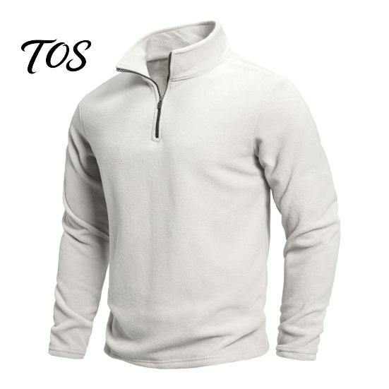 Winter Warm Clothing Men Quarter-Zip Sweatshirt, Long Sleeve Mock Neck Pullover Top, Solid Casual Color Tops Sweatshirt for Golf Office Street