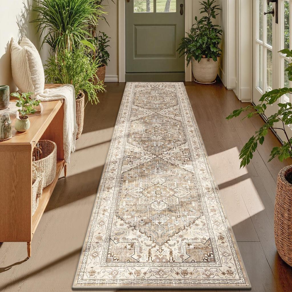 Proste Zmywalne Dywany na Długi Korytarz, Dywany Korytarzowe w Stylu Retro Boho, Łatwe w Utrzymaniu Dywany Kuchenne, Dekoracja Domu