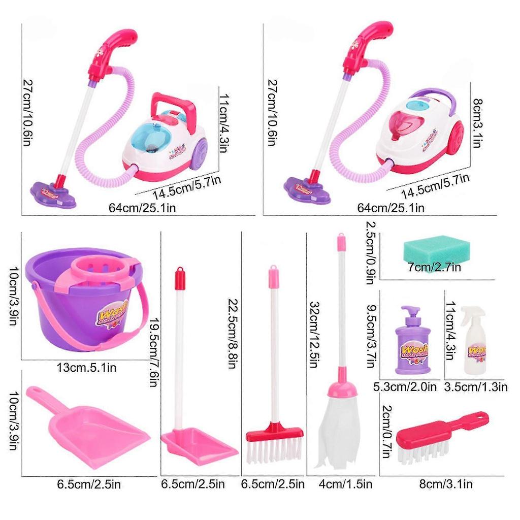 Set Gioco Aspirapolvere per Bambini, Strumento per la Pulizia per Bambini/Piccoli, Accessori Gioco di Ruolo Cucina, Paletta, Giocattoli per Neonati | Regali/Forniture Giocattolo per Bambine/Bambini/Piccoli