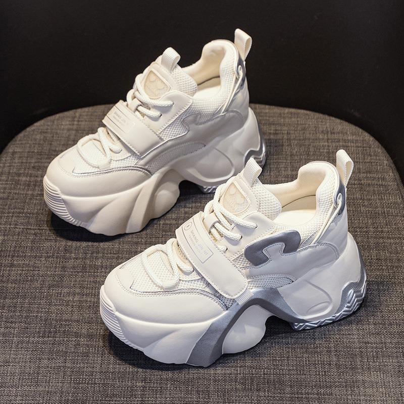 Grubosolowe buty tatusia damskie jesienne grubosolowe z wewnętrzną podwyżką casualowe buty damskie