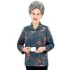 2026 Spring & Autumn Plus Size Printed Jacket for Middle-Aged Women – Lapel, Loose Fit, Slimming Style