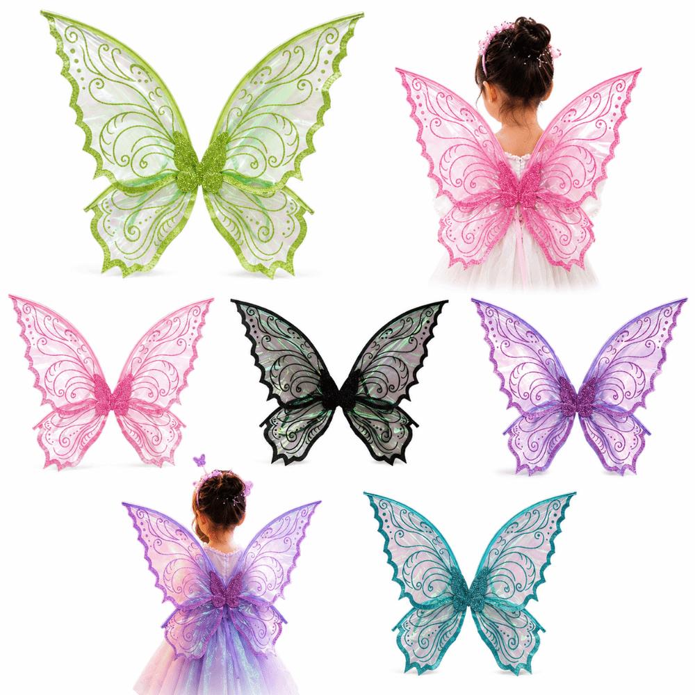 Organza Angel Wings Sparkling Elf Cosplay Wing Cute Fairy Wings Party Props