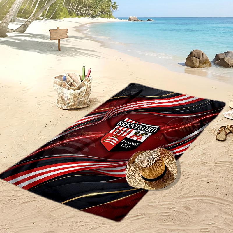 Asciugamano da Spiaggia con Stampa del Brentford Football, Asciugamano Grande Morbido ad Asciugatura Rapida per Spiaggia Campeggio Nuoto