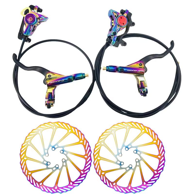 ZOOM Regenbogen Außen-/Innenverlegung Hydraulische Scheibenbremse Fahrrad Vorne + Hinten 900 1500mm Schlauch MTB Bike Öldruckbremsen