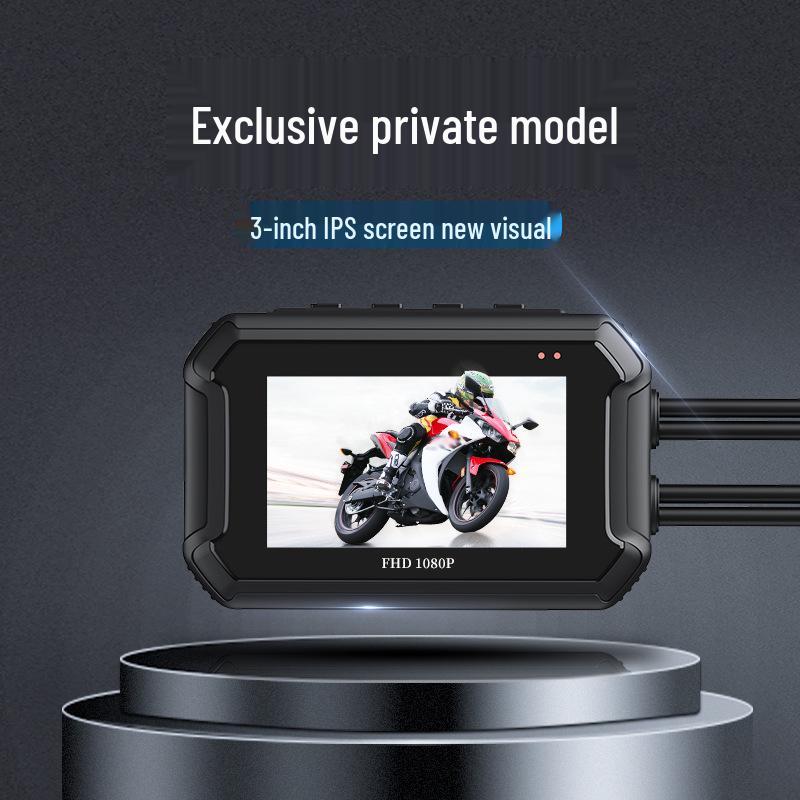 Dual Recording Motorcycle Dash Cam: Front/Rear, HD Night Vision, GPS, Waterproof, WiFi