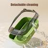 Open Top Cat Litter Box with High Side Anti-Splashing Kitten Litter Pan Semi-Enclosed Cat Toilet with Litter Sifting Scoop