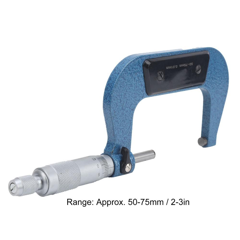 Carbon steel Outside Micrometer 50-75mm Range Machinist Tool Micrometer  Measuring Diameter