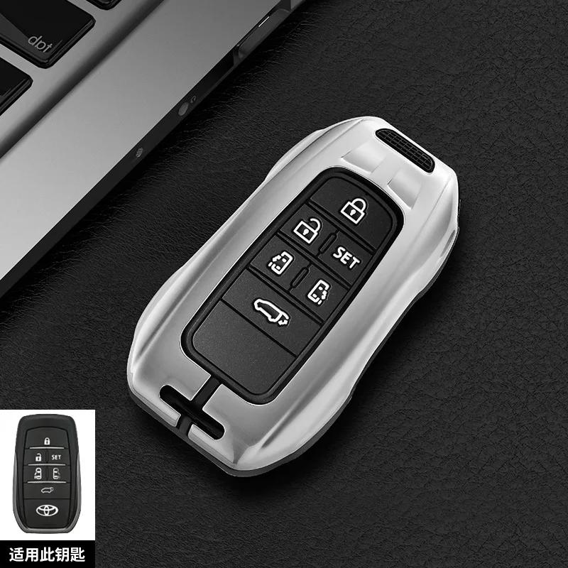 Gztcv2 5 6 Buttons Car Key Zinc Alloy Silicone Case Cover for Toyota Hybrid Vehicles Alphard Vellfire PREVIA Voxy Sienna 2021 2022