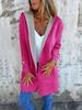 Women's Orange Hooded Cardigan Sweater Casual Long Sleeve Open Front Lightweight Jacket