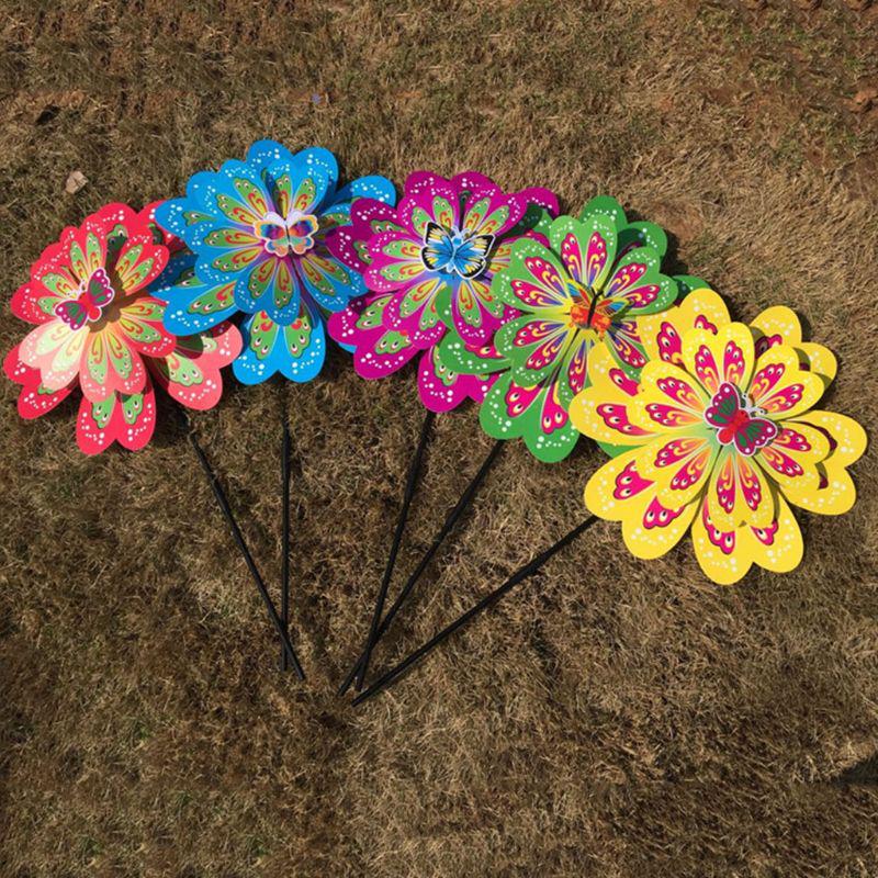 Insektsväderkvarn Vindsnurra Bi Fjäril Barn Barnleksaker Utomhus Traditionell Leksak Trädgård