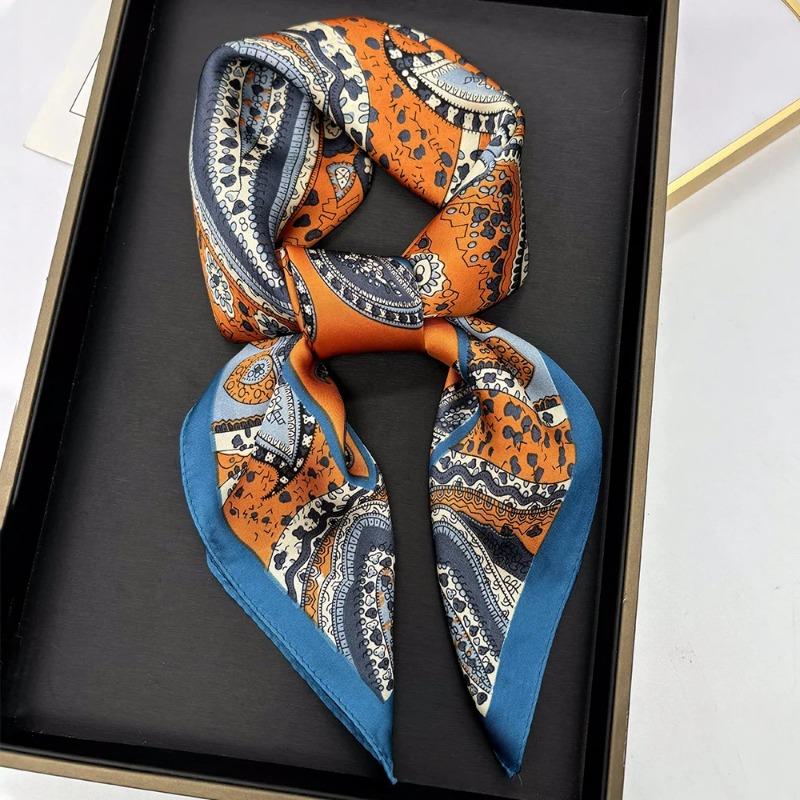 Horse Print Female Silk Neck Scarf Square Hair Scarves Foulard Head Band Shawls Wraps Neckerchief Bandana Women